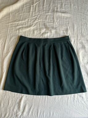 Madewell Dark Green Pleated Mini Skirt